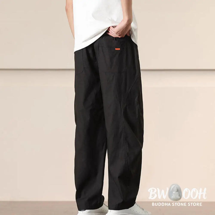 Buddha Stones Commute Spring Solid Color Drawstring Men’s Harem Pants With Pockets - Men’s Harem Pants