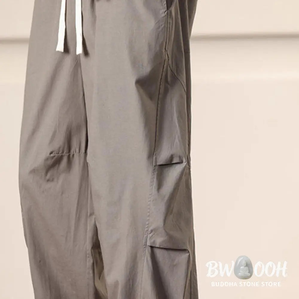 Buddha Stones Commute Spring Solid Color Drawstring Men’s Harem Pants With Pockets - Men’s Harem Pants