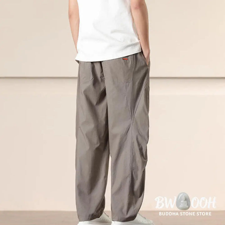 Buddha Stones Commute Spring Solid Color Drawstring Men’s Harem Pants With Pockets - Men’s Harem Pants