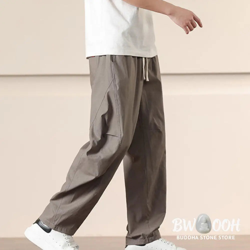 Buddha Stones Commute Spring Solid Color Drawstring Men’s Harem Pants With Pockets - Men’s Harem Pants