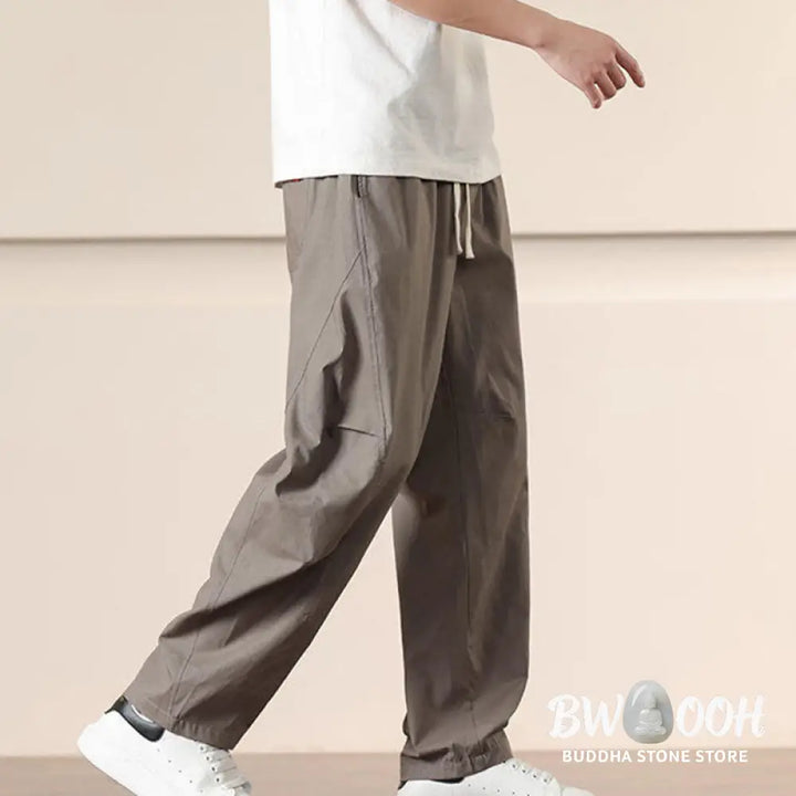 Buddha Stones Commute Spring Solid Color Drawstring Men’s Harem Pants With Pockets - Men’s Harem Pants
