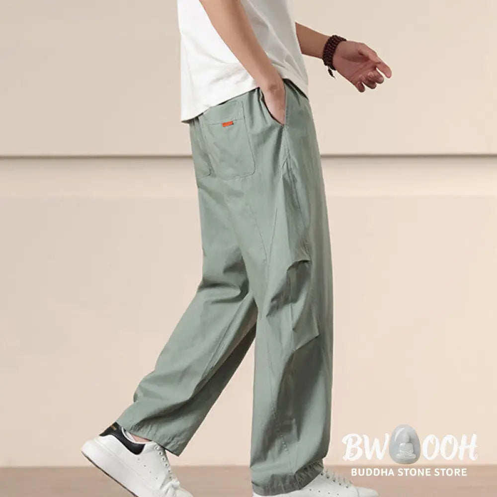 Buddha Stones Commute Spring Solid Color Drawstring Men’s Harem Pants With Pockets - Men’s Harem Pants