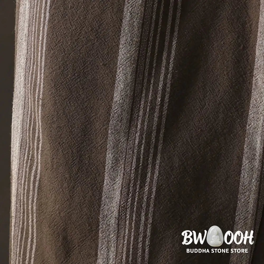 Buddha Stones Commute Thermal Striped Cotton Women’s Harem Pants With Pockets - Women’s Harem Pants