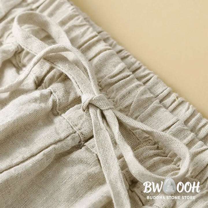 Buddha Stones Commute Women’s Plain Harem Capri Cotton Pants With Pockets - Women’s Harem Pants