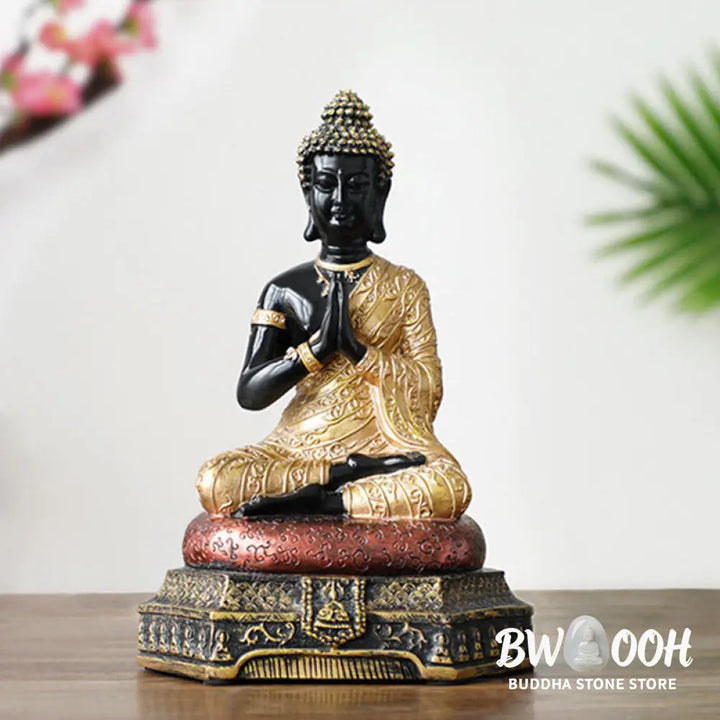 BWOOOH Buddha Compassion Resin Statue Decoration - Green - Decorations