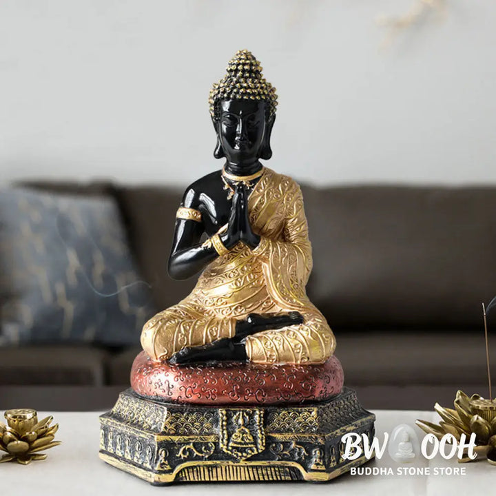 BWOOOH Buddha Compassion Resin Statue Decoration - Green - Decorations
