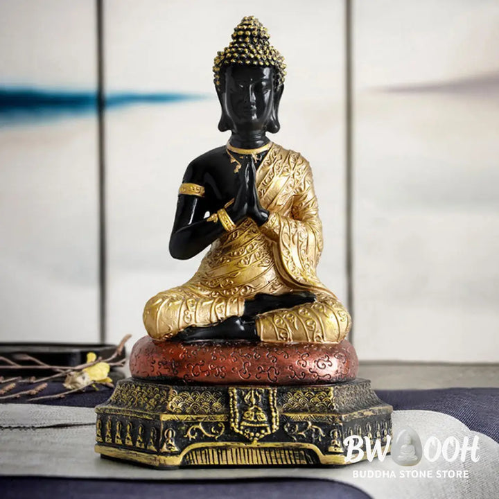 BWOOOH Buddha Compassion Resin Statue Decoration - Green - Decorations