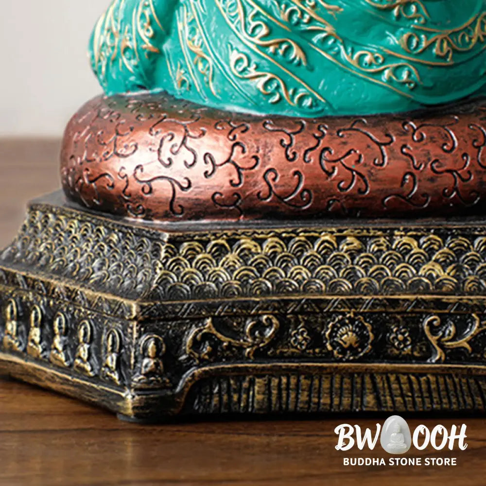 BWOOOH Buddha Compassion Resin Statue Decoration - Green - Decorations