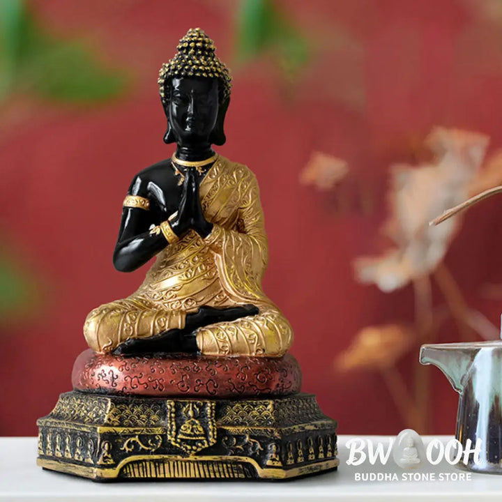 BWOOOH Buddha Compassion Resin Statue Decoration - Green - Decorations