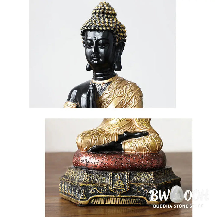 BWOOOH Buddha Compassion Resin Statue Decoration - Green - Decorations