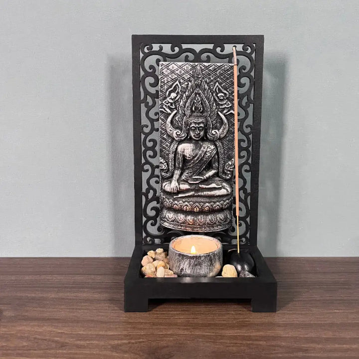 BWOOOH Buddha Compassion Serenity Home Resin Prayer Altar Decoration - Decorations