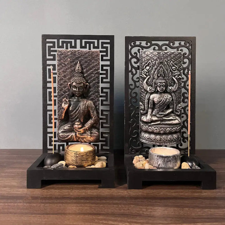 BWOOOH Buddha Compassion Serenity Home Resin Prayer Altar Decoration - Decorations