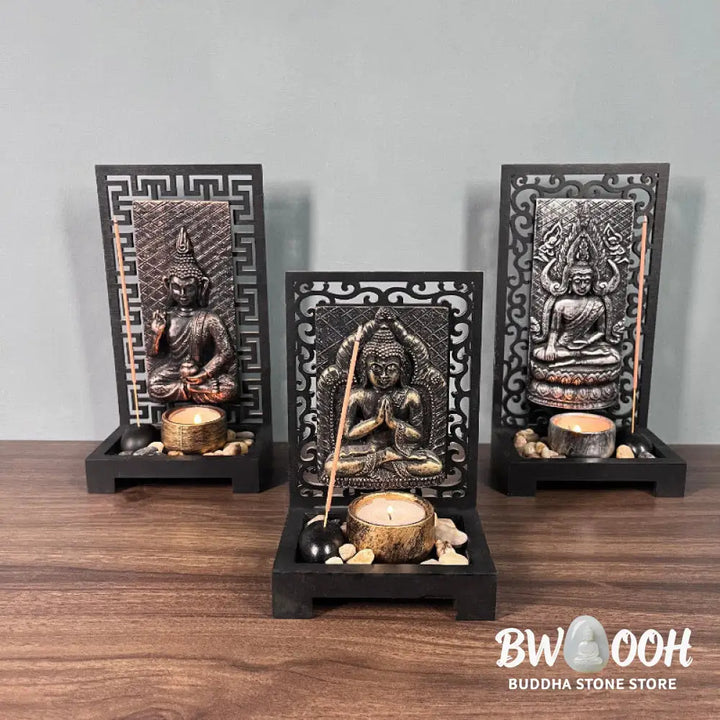 BWOOOH Buddha Compassion Serenity Home Resin Prayer Altar Decoration - Decorations