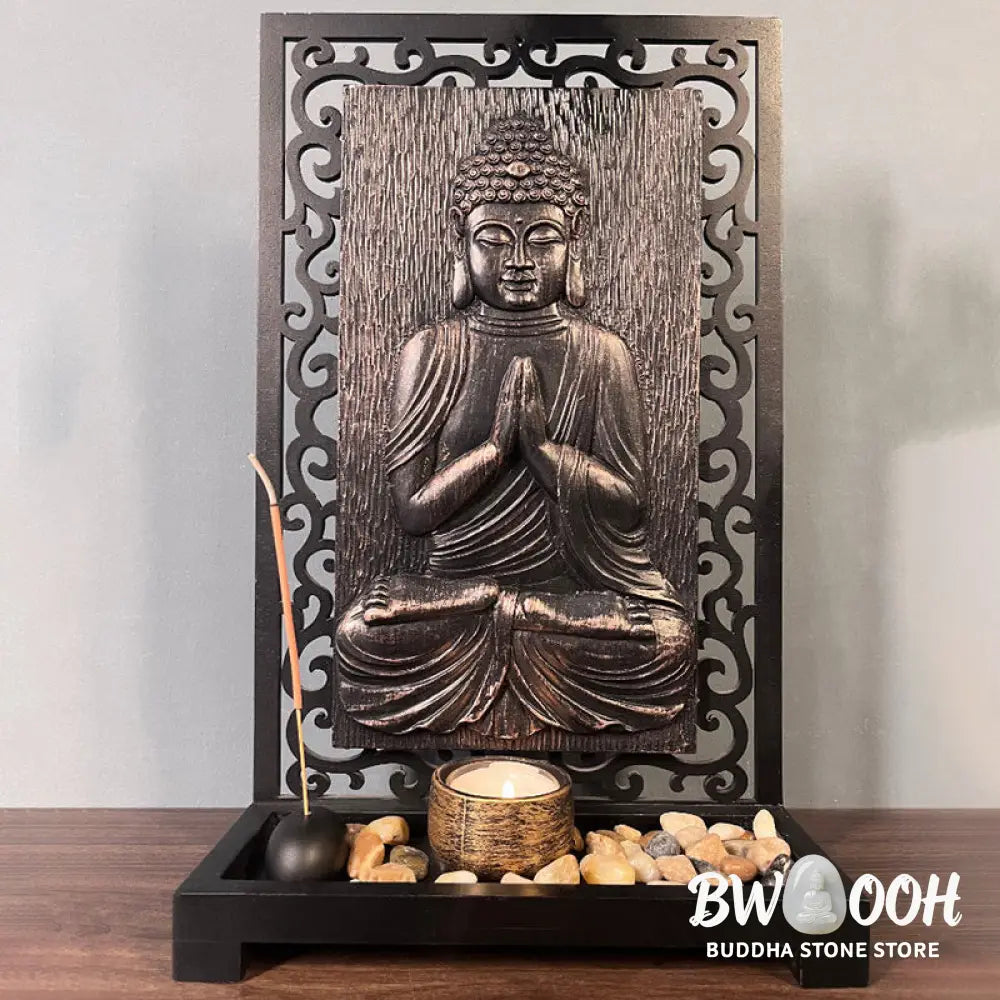 BWOOOH Buddha Compassion Serenity Home Resin Prayer Altar Decoration - Decorations