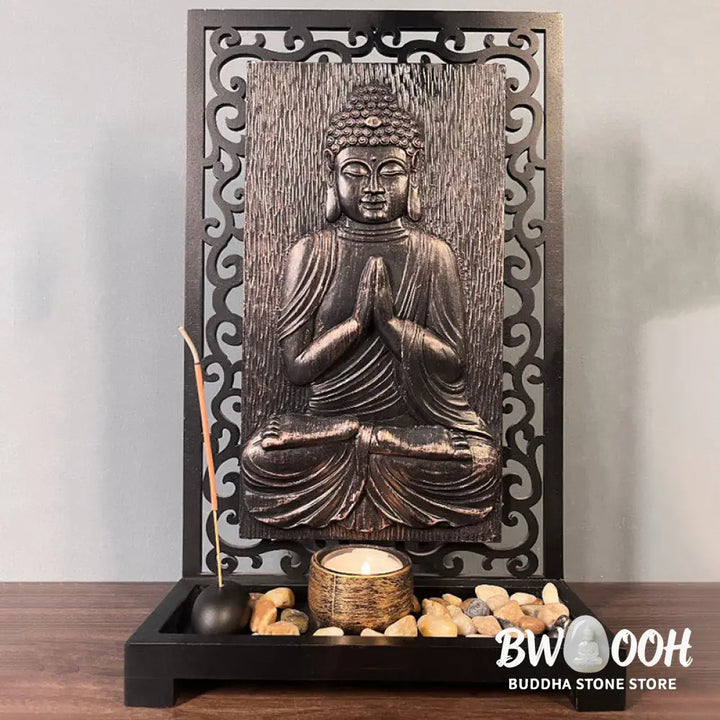 BWOOOH Buddha Compassion Serenity Home Resin Prayer Altar Decoration - Decorations