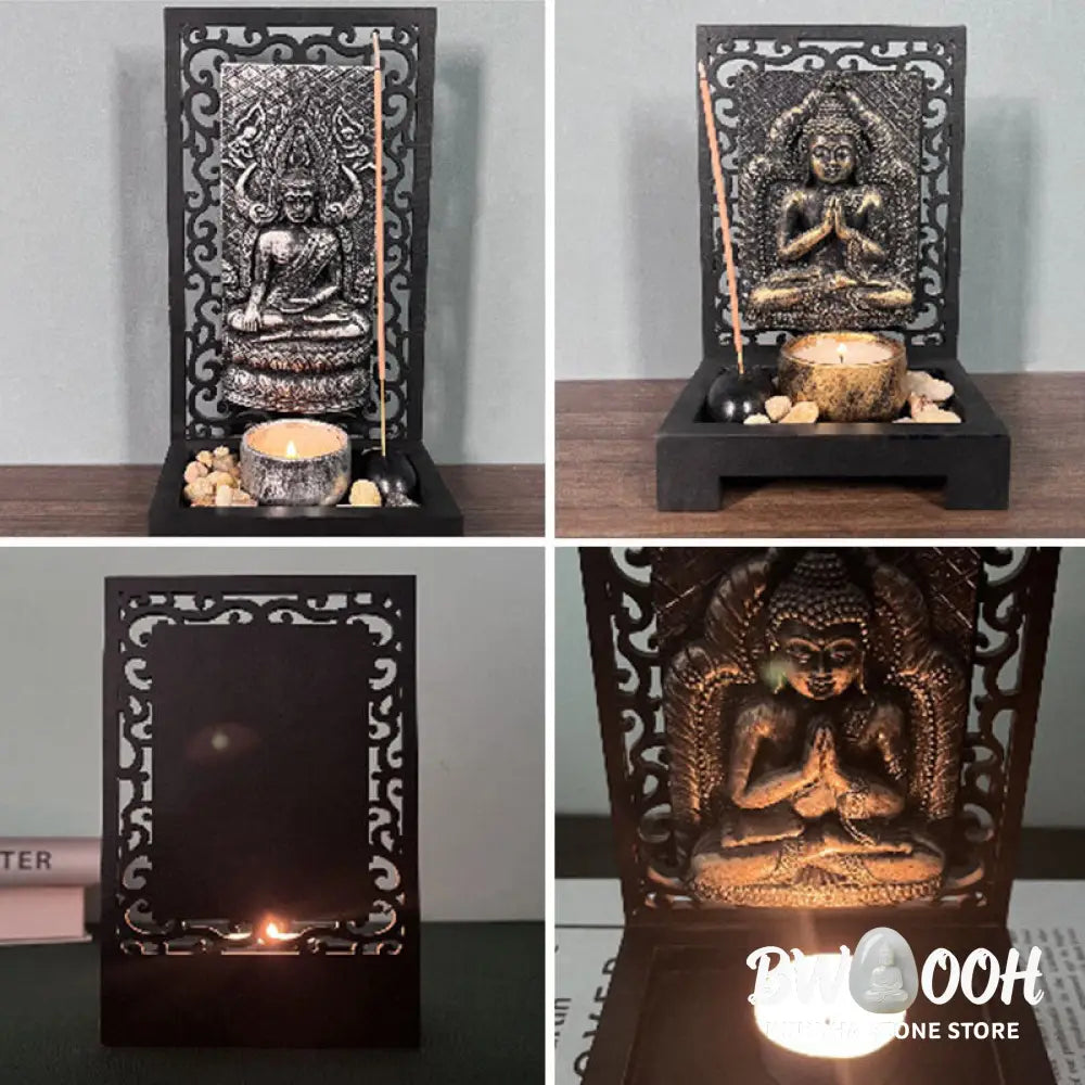 BWOOOH Buddha Compassion Serenity Home Resin Prayer Altar Decoration - Decorations