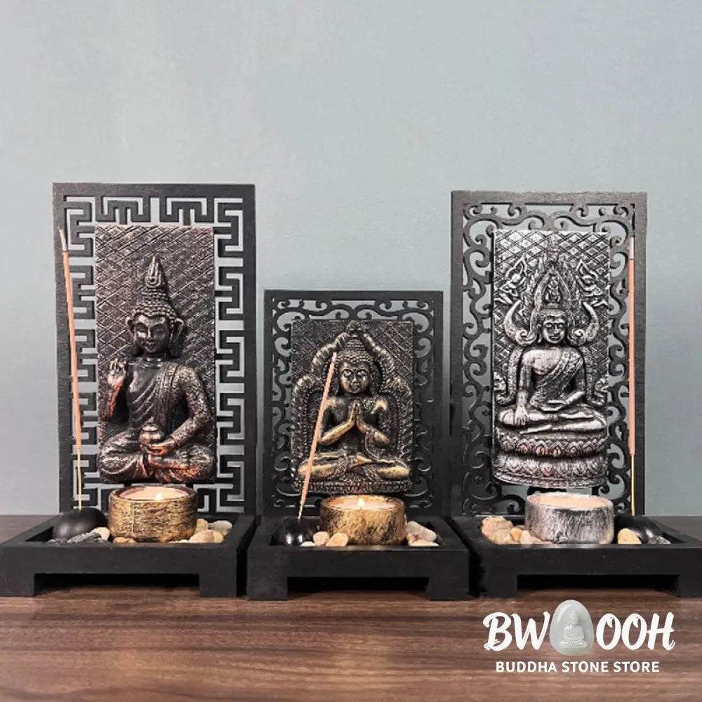 BWOOOH Buddha Compassion Serenity Home Resin Prayer Altar Decoration - Decorations