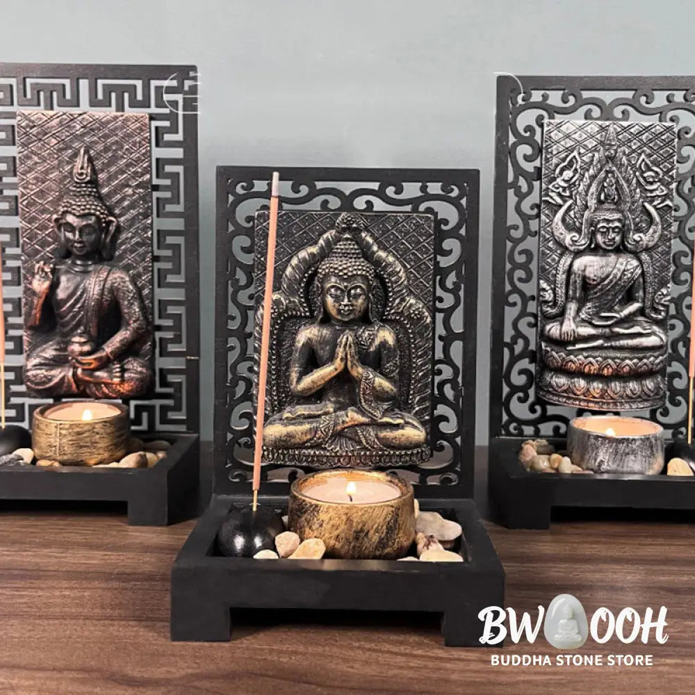 BWOOOH Buddha Compassion Serenity Home Resin Prayer Altar Decoration - Decorations