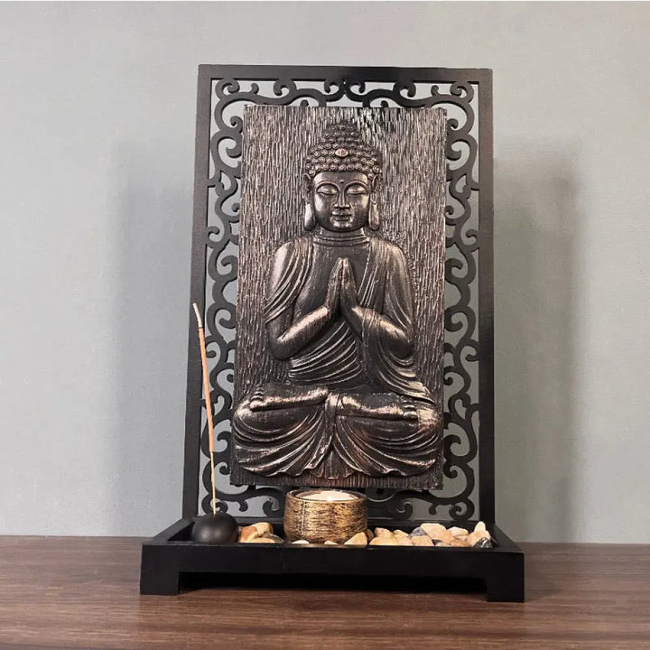 BWOOOH Buddha Compassion Serenity Home Resin Prayer Altar Decoration - Decorations