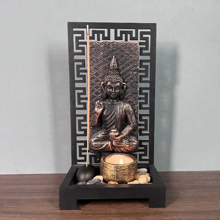 BWOOOH Buddha Compassion Serenity Home Resin Prayer Altar Decoration - Decorations