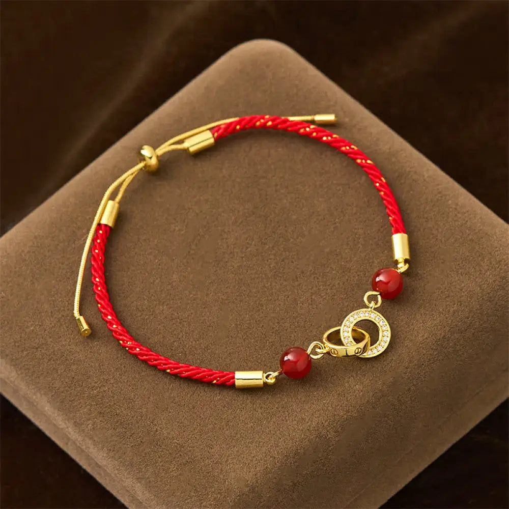 BWOOOH Connected Peace Buckles Copper Plated Gold Red Str