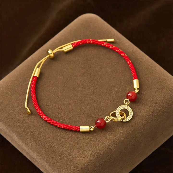 BWOOOH Connected Peace Buckles Copper Plated Gold Red Str
