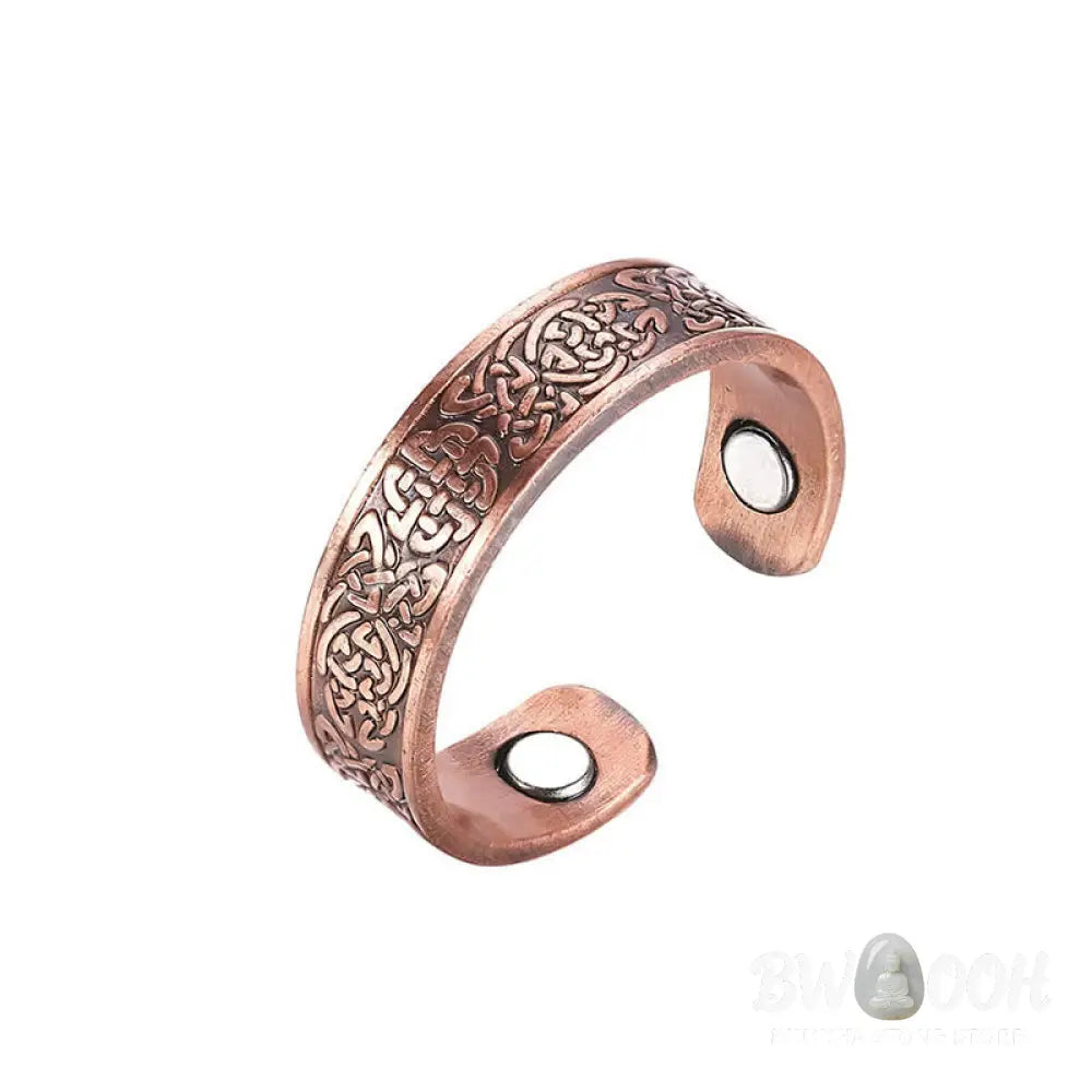 Buddha Stones Copper Abstract Line Pattern Open Luck Cuff Bracelet Bangle Ring - Bracelet Bangle