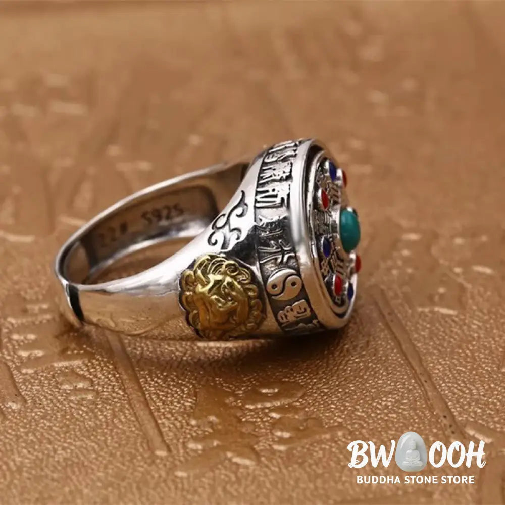 Buddha Stones Copper Bagua Copper Coins Wealth Rotatable Adjustable Ring - Copper Bagua(Adjustable) - Ring