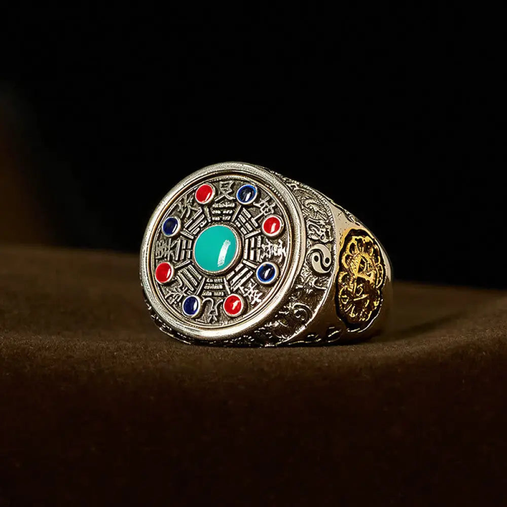 BWOOOH Copper Bagua Copper Coins Wealth Rotatable Adjustable Ring — Copper spiritual jewelry for spiritual healing and min...