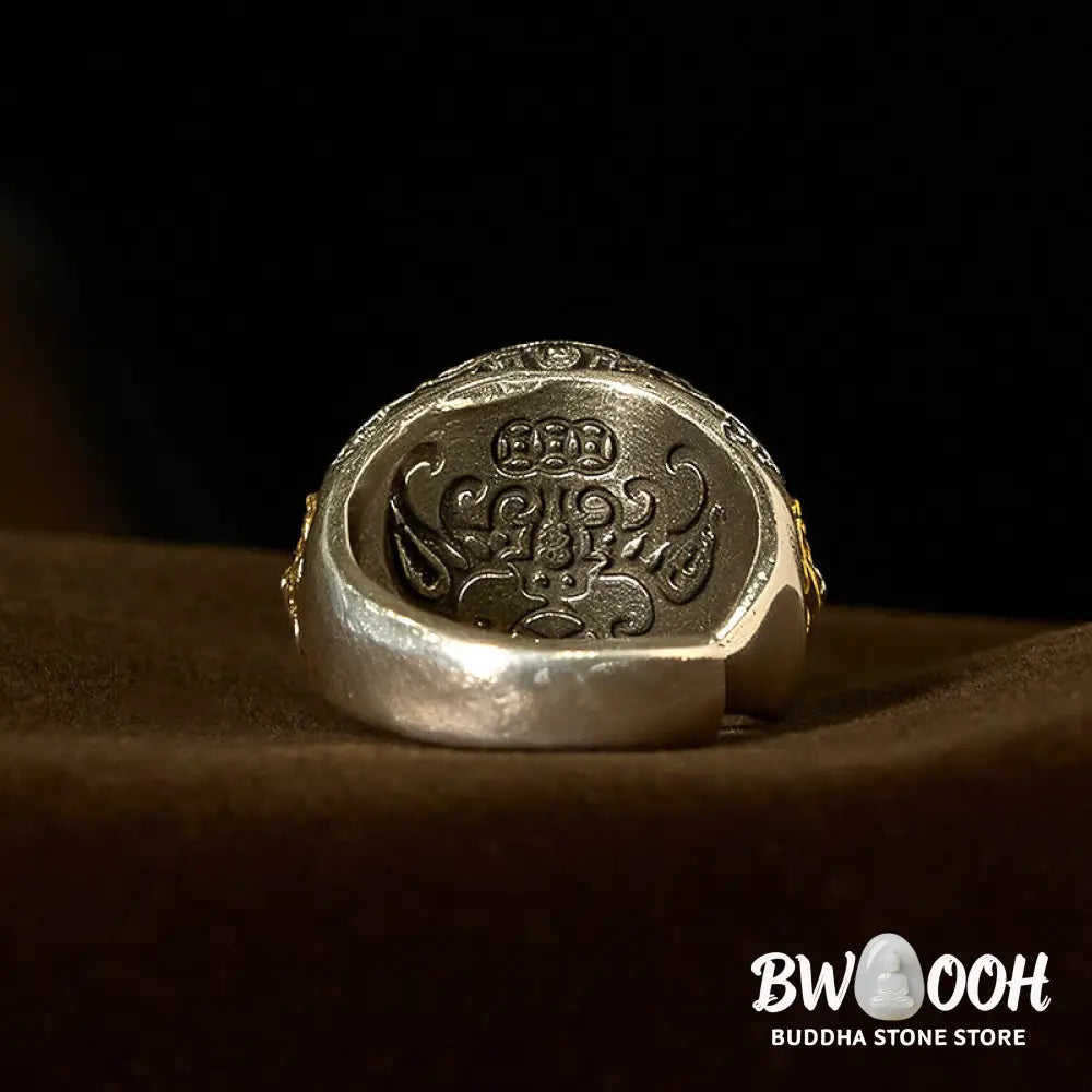 Buddha Stones Copper Bagua Copper Coins Wealth Rotatable Adjustable Ring - Copper Bagua(Adjustable) - Ring