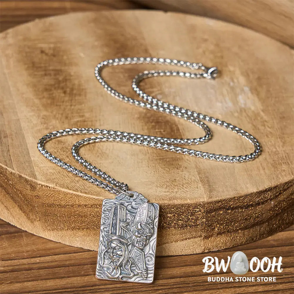 Buddha Stones Copper Black White Impermanence Pattern Balance Pendant Necklace - BWOOOH - Necklaces &amp; Pendants