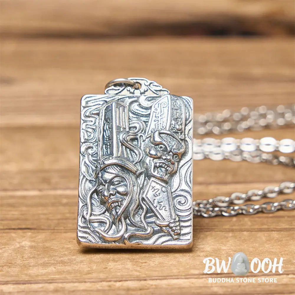 Buddha Stones Copper Black White Impermanence Pattern Balance Pendant Necklace - BWOOOH - Necklaces &amp; Pendants