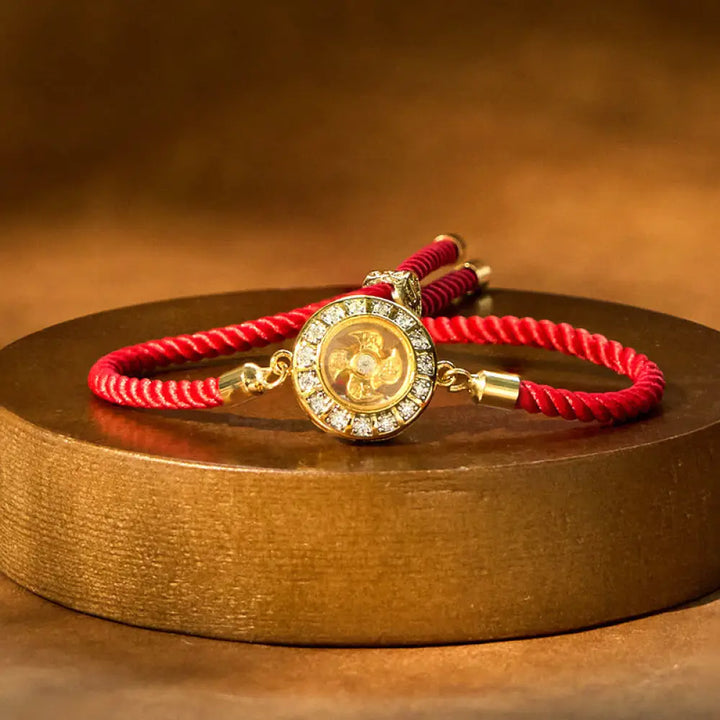 BWOOOH Copper Brass Feng Sheng Shui Qi Rotatable Windmill Red String Faith Braided Bracelet - BWOOOH - Copper