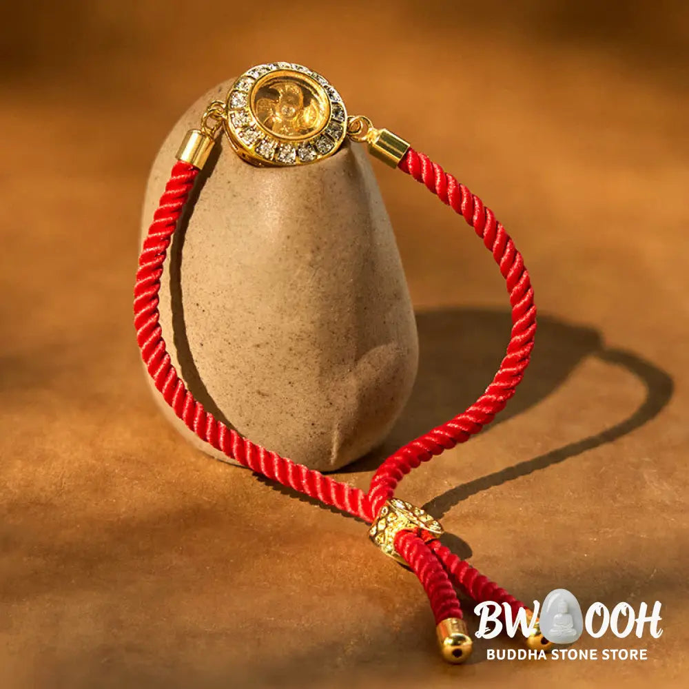 Buddha Stones Copper Brass Feng Sheng Shui Qi Rotatable Windmill Red String Faith Braided Bracelet - BWOOOH - Copper