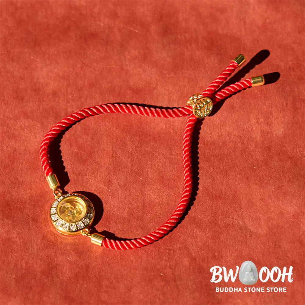 Buddha Stones Copper Brass Feng Sheng Shui Qi Rotatable Windmill Red String Faith Braided Bracelet - BWOOOH - Copper