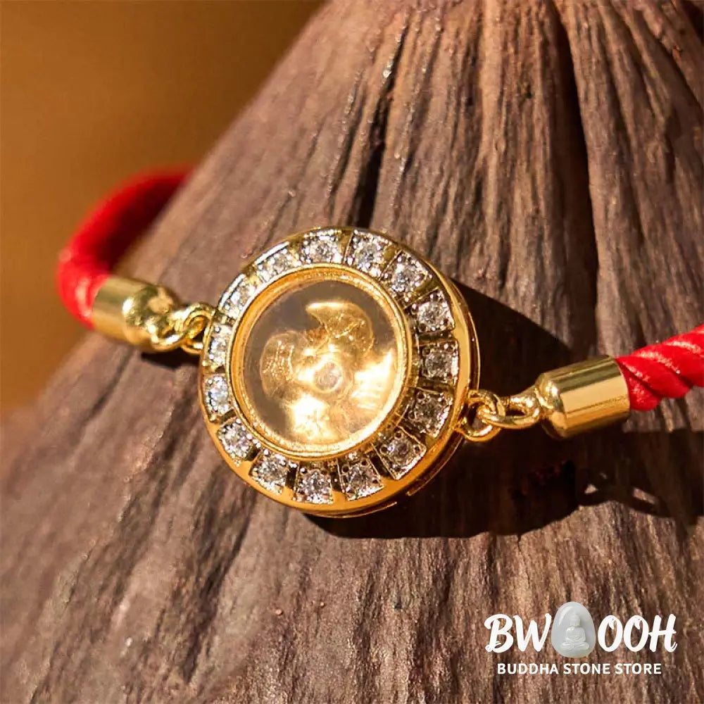 Buddha Stones Copper Brass Feng Sheng Shui Qi Rotatable Windmill Red String Faith Braided Bracelet - BWOOOH - Copper