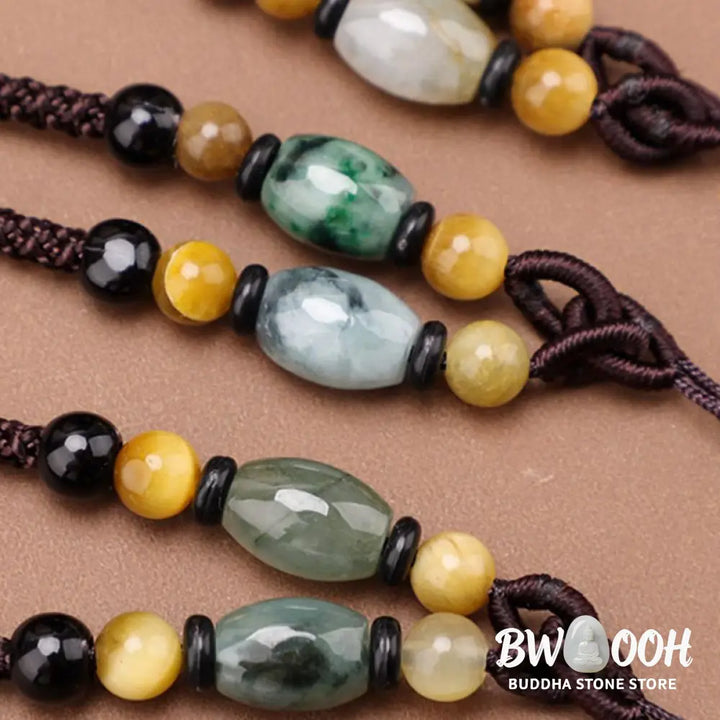 Buddha Stones Copper Brass Fu Character Luck Fortune Rope Necklace Pendant - BWOOOH - Fu Character - Necklaces &amp;