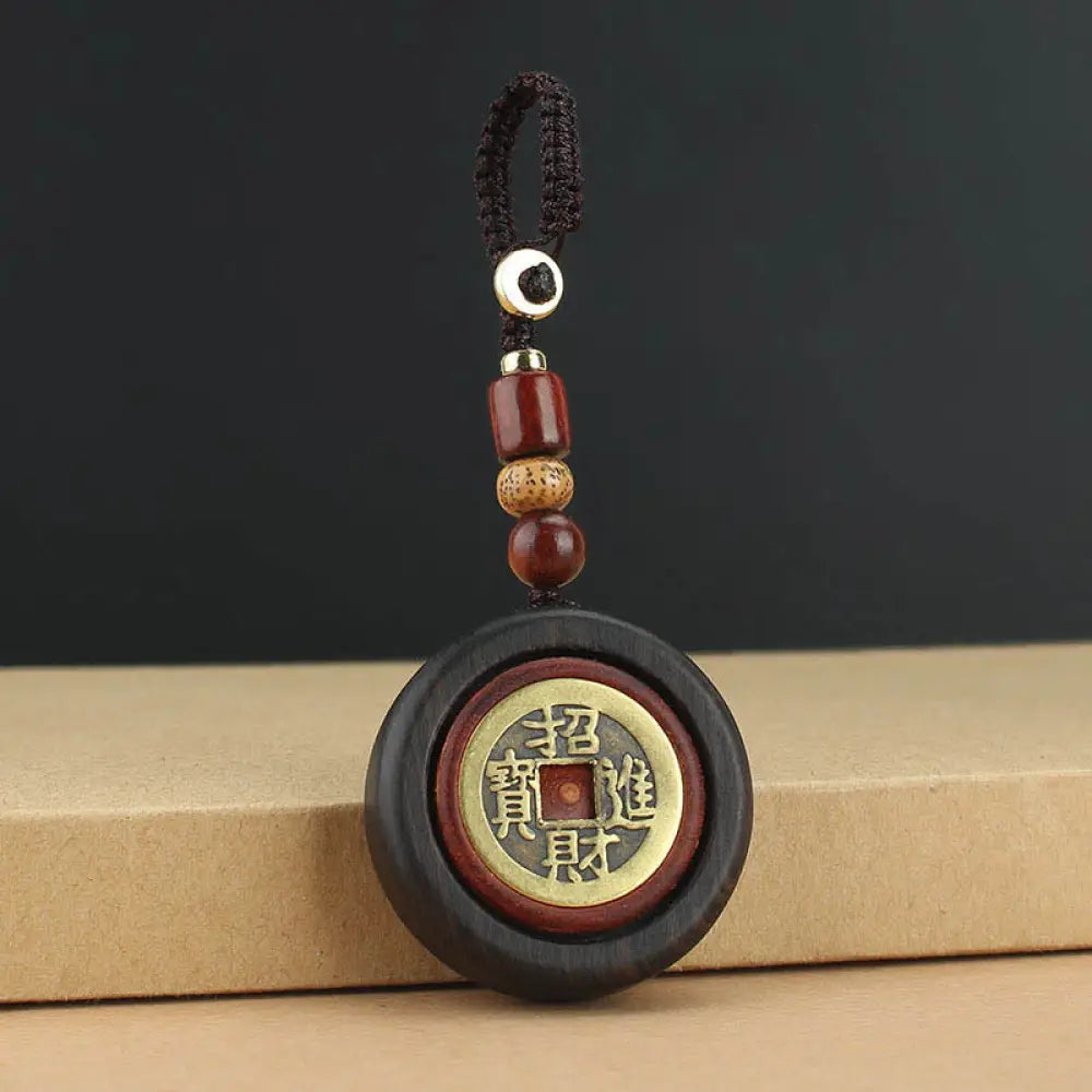 BWOOOH Copper Coin Attract Wealth Ebony Wood Red Sandalwo