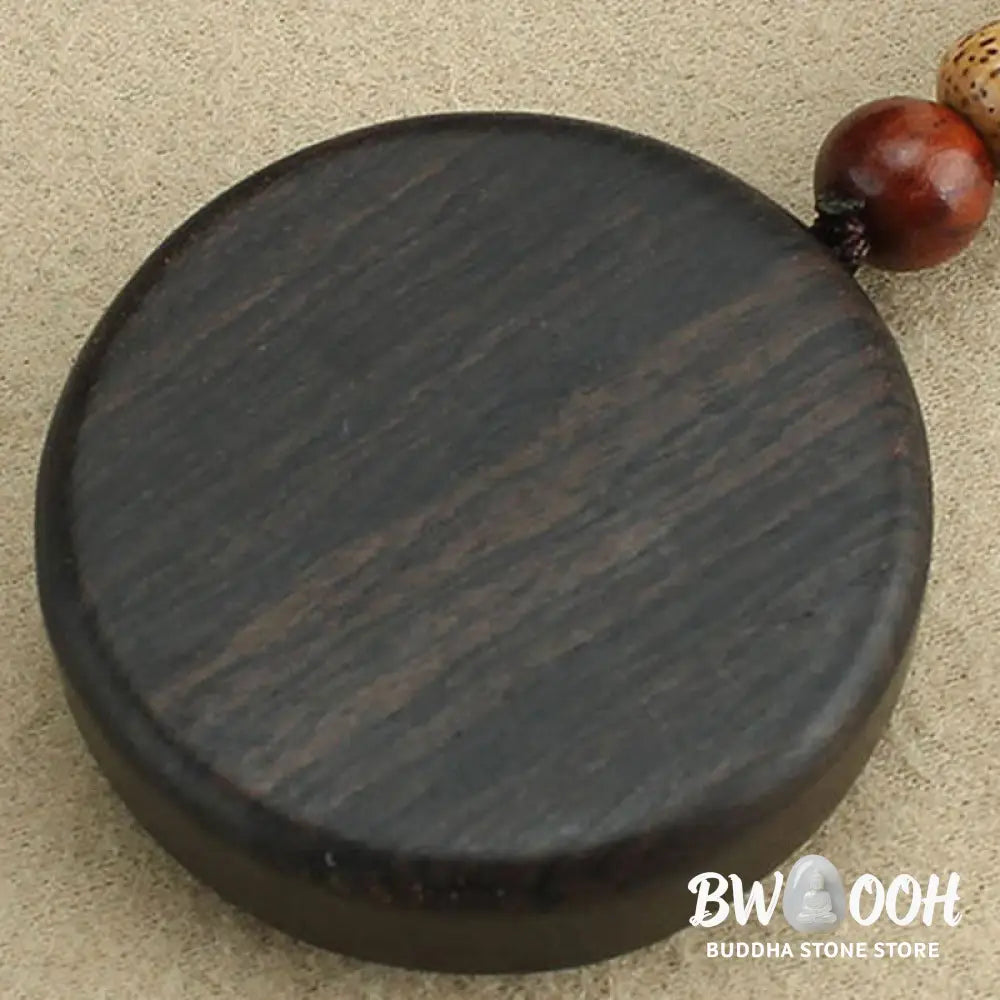 Buddha Stones Copper Coin Attract Wealth Ebony Wood Red Sandalwood Luck Key Chain Decoration - Key Chain