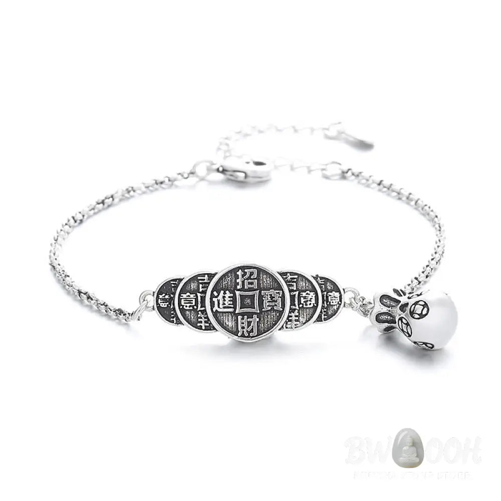 Buddha Stones Copper Coin Money Bag Wealth Bracelet - BWOOOH - Copper Coin Money Bag - Bracelet