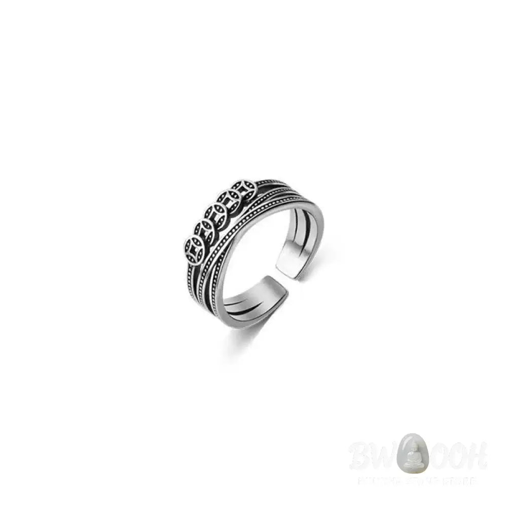 Buddha Stones Copper Coin Wealth Luck Ring - BWOOOH - Copper Coin - Ring