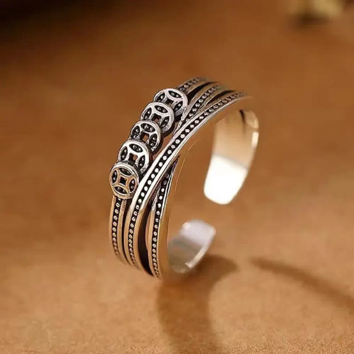 BWOOOH Copper Coin Wealth Luck Ring — Copper spiritual jewelry for spiritual healing and mindful living
