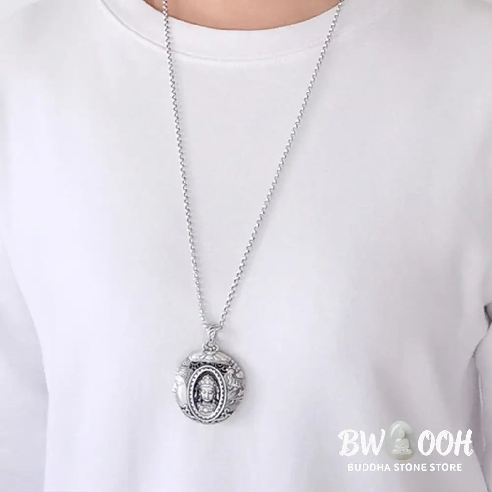 Buddha Stones Copper Buddha Devil Pattern Serenity Pendant Necklace - BWOOOH - Necklaces &amp; Pendants