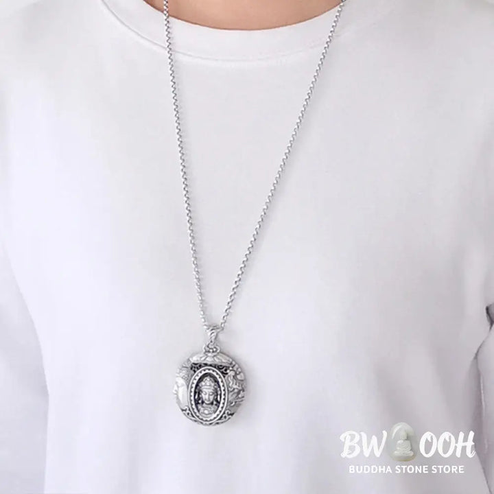 Buddha Stones Copper Buddha Devil Pattern Serenity Pendant Necklace - BWOOOH - Necklaces &amp; Pendants