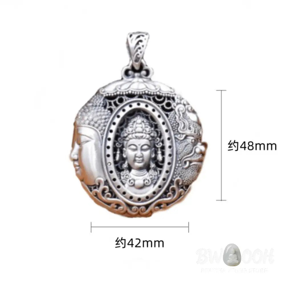 Buddha Stones Copper Buddha Devil Pattern Serenity Pendant Necklace - BWOOOH - Necklaces &amp; Pendants