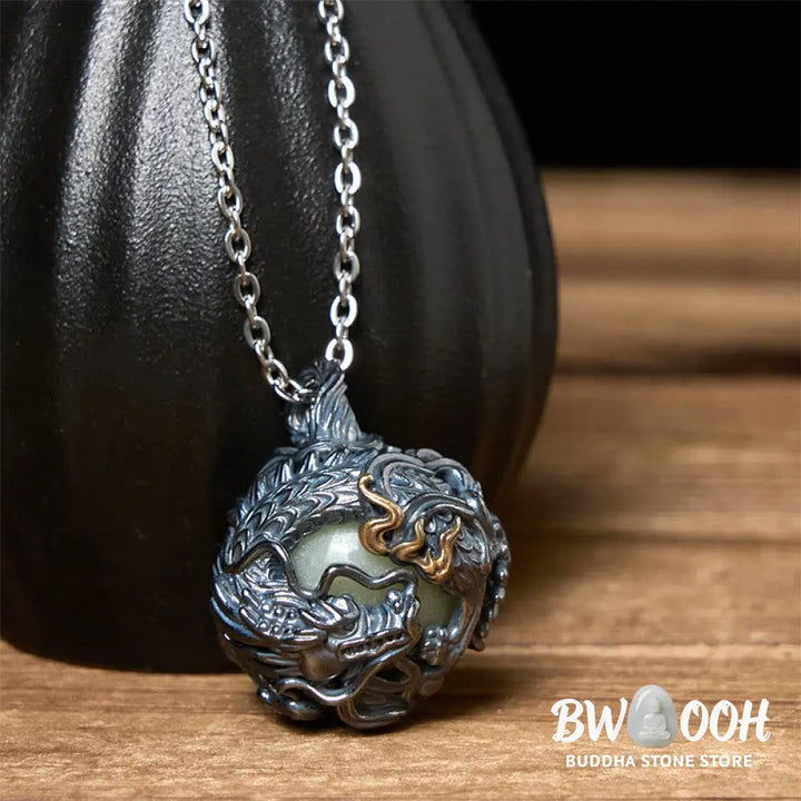 Buddha Stones Copper Dragon Surrounding Bead Strength Pendant Necklace - BWOOOH - Necklaces &amp; Pendants
