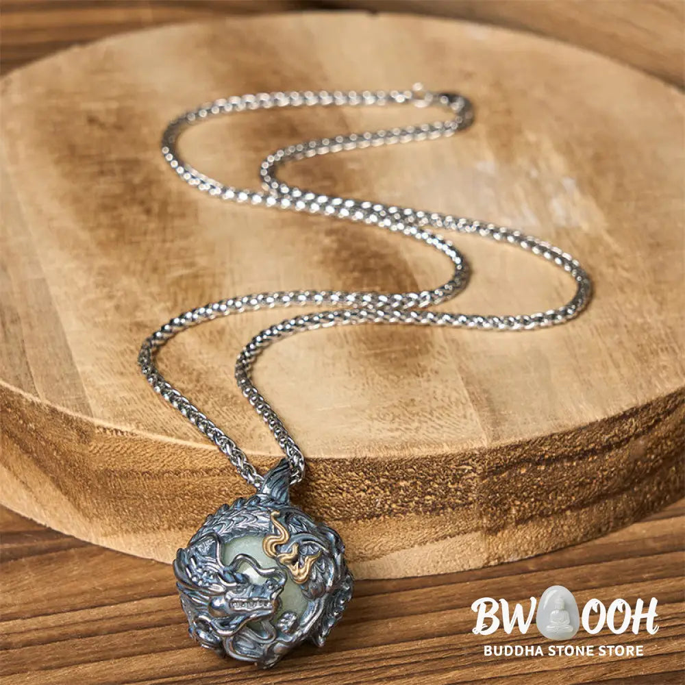Buddha Stones Copper Dragon Surrounding Bead Strength Pendant Necklace - BWOOOH - Necklaces &amp; Pendants