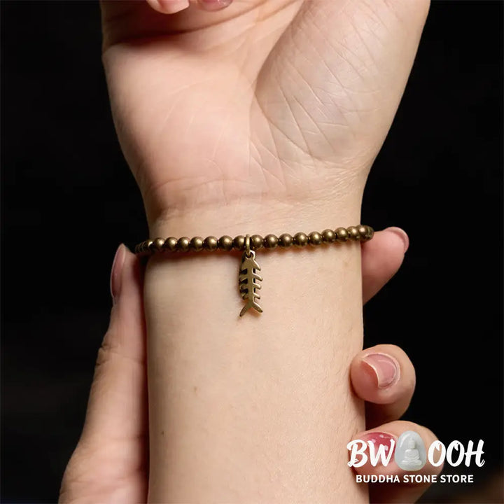 Buddha Stones Copper Fish Bone Healing Bracelet - BWOOOH - Bracelet