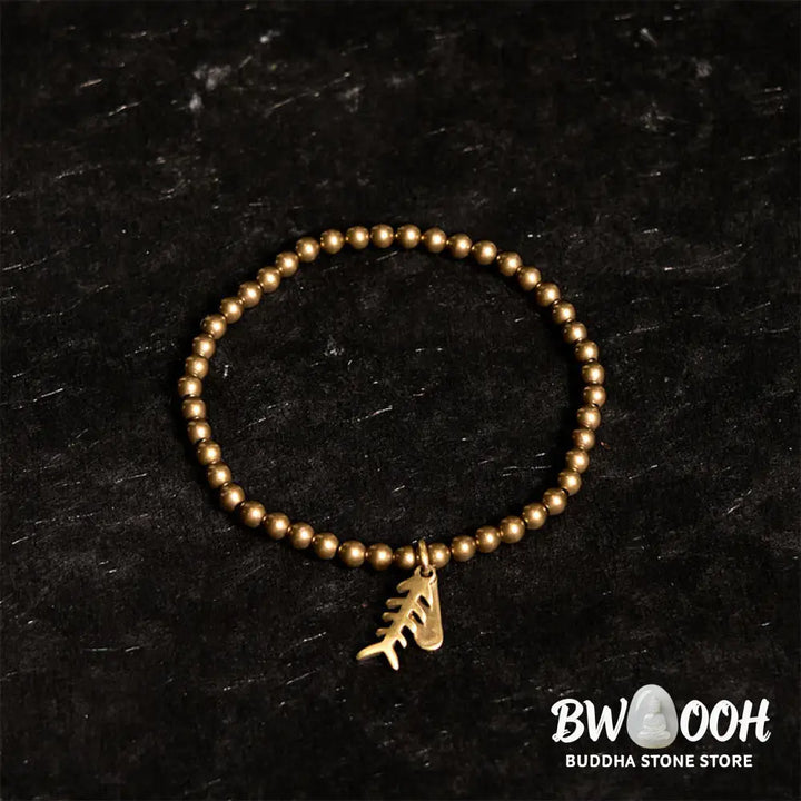Buddha Stones Copper Fish Bone Healing Bracelet - BWOOOH - Bracelet