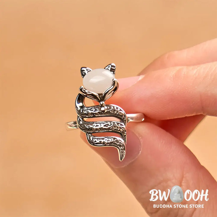Buddha Stones Copper Fox Head Open Healing Ring - Copper Fox Head - Ring